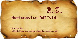 Marianovits Dávid névjegykártya