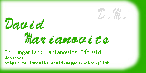 david marianovits business card